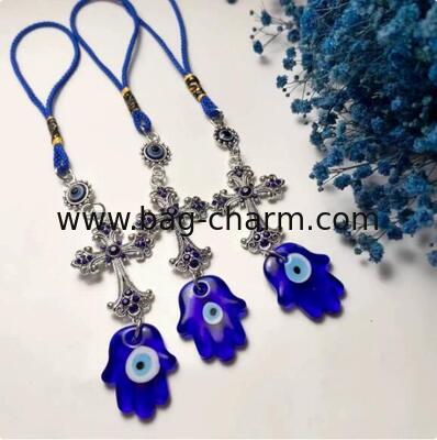 GUGEER Evil Eye Keychains محفزات الحظ كيس السحر للنساء، محفظة جميلة