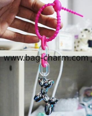 GUGEER Jelly Balloon Dog Design Keychain for Women, Cute Girls Key Chain, Bag Charms Accessories for Car Purse Backpack