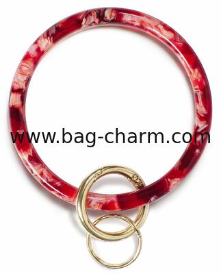 GUGEER Bangle Key Ring Bracelet Keychain Key Ring Bracelet for Women, Acetate Circle Keyring for Wrist