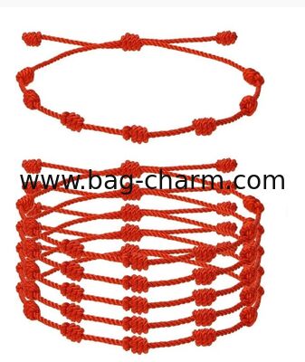 GUGEER Original 7 Chakra Red Knotted Bracelet - Against Evil Eye - Red Thread Protection Negative Energy - Good Luck Charm - Woman Man Kids Couple Friends