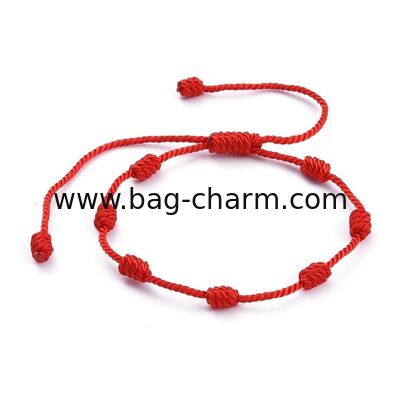GUGEER Red Rope Bracelet with 7 Chakras, Amulet of Protection and Good Luck Adjustable Handmade for Women Men Symbol of Friendship