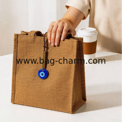 GUGEER Evil Eye Heart Keychains Bag Purse Keychains Good Luck Amulet protection Charm Keychains for Women Men
