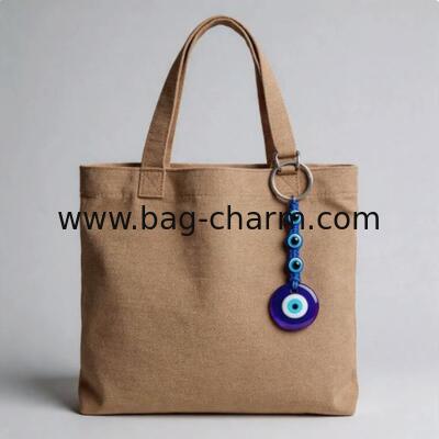 GUGEER Evil Eye Keychain Bag Charm - Good Luck & Protection Amulet - Car Keyring Purse Accessories for Women
