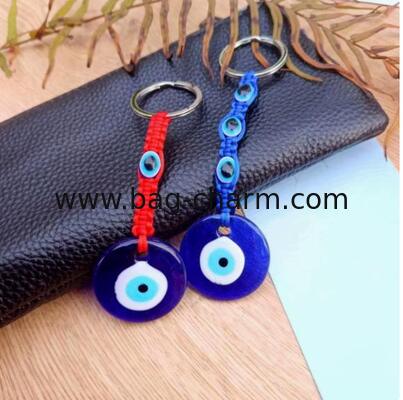 GUGEER Evil Eye Keychain Bag Charm - Good Luck & Protection Amulet - Car Keyring Purse Accessories for Women